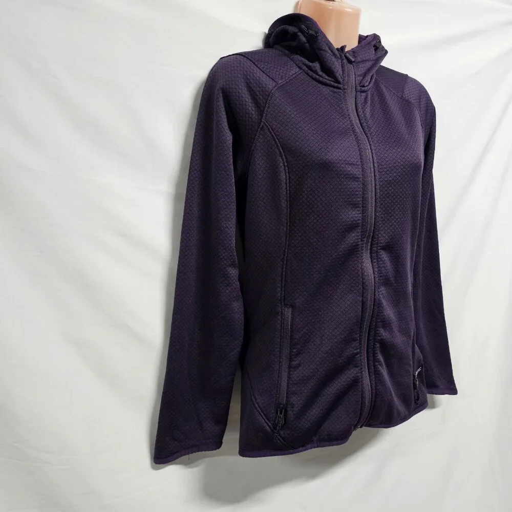 Burton AK Polartec Women Size S Full Zip Hoodie Jacket Grape Raglan Sleeve - Picture 9 of 9